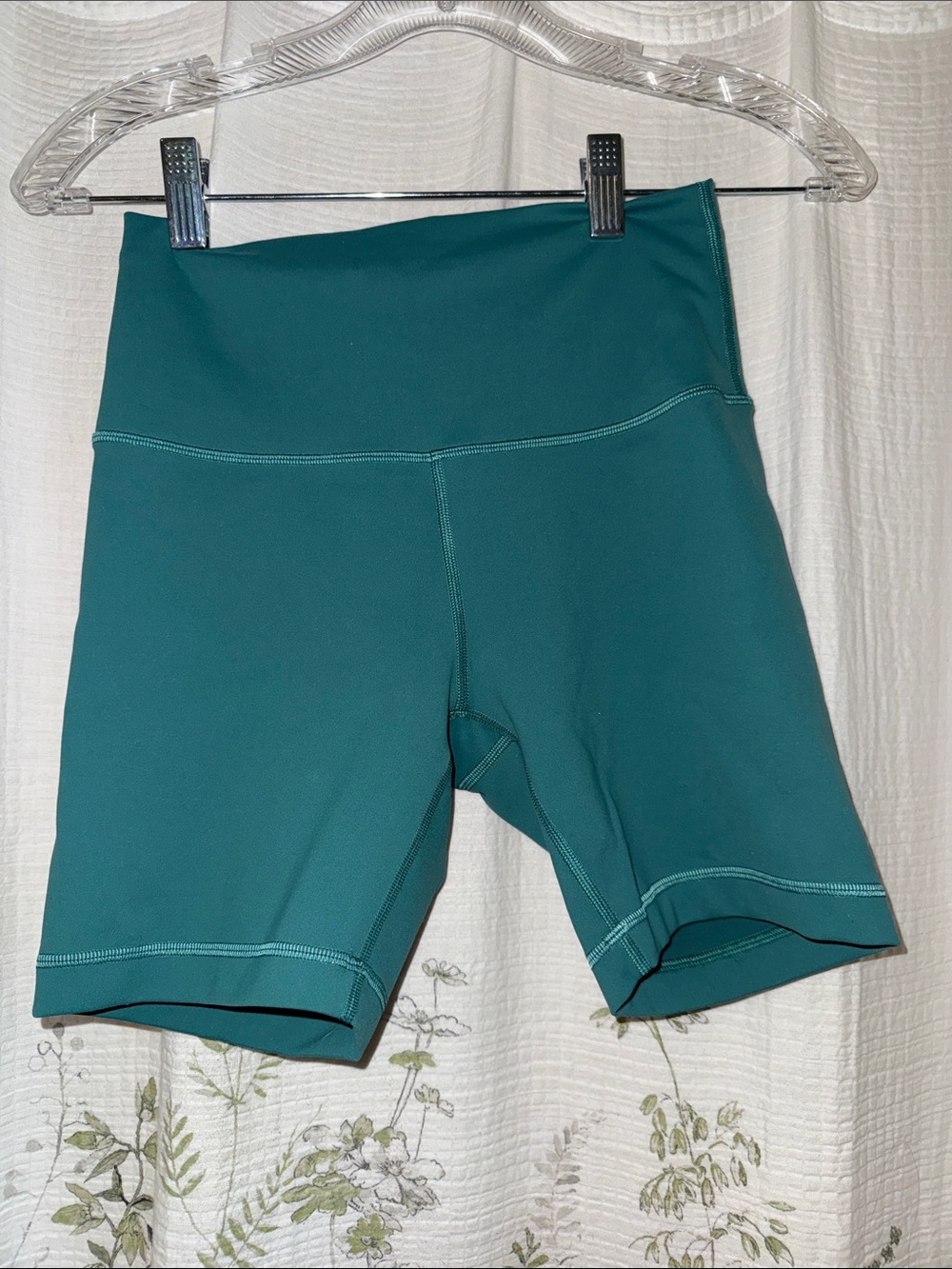 Lululeamon Women’s High-Waist Teal Bike Shorts